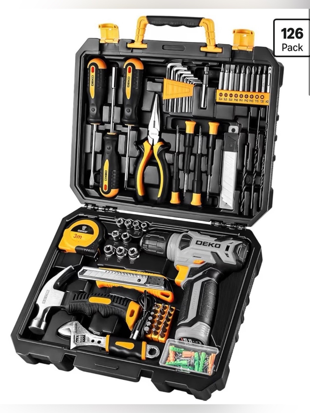Tool Kit with 8V Cordless Drill,Tool Box with Drill,Hand Drill Set